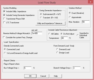 PTW Load Flow Study screenshot
